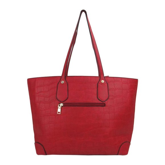 Large Patterned Tote Shoulder Bag With Wristlet - Picture 3 of 6